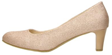 Fitters Damen Pumps Aurelia in Farbe Champagne Glitter Textile, Damenschuhe in Übergröße - große Damenschuhe, Aurelia 46 EU Champagne