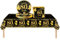 37pcs Black Gold 80th Birthday Decorations - Tablecloth, Paper Plates, Napkins & Serviettes for Adults