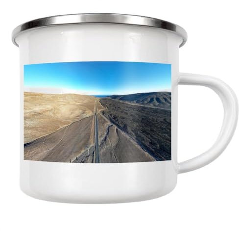 artboxONE Emaille Tasse Fuerteventura - St. Pozo Negro von Dienstleistungsdrohne.de - Emaille Becher Natur