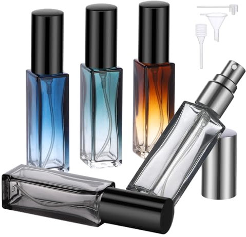 Segbeauty Atomizador Perfume Recargable, 5 Piezas 10ml Bote de Perfume, Dispensador Perfume Viaje, Dosificador Perfume de Vidrio, Vaporizador Perfume para Regalos