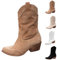 Camperos Texani Donna Invernali Western Tronchetti da Cowboy Cowgirl Stivali Donna Alti con Tacco Stivaletto a Metà Polpaccio Stivali Donna Indianini Stivaletti Tacco Medio Cerniera Scarponcino