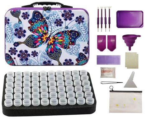 NITNOEI Accesorios de Pintura de Diamantes 5D, 60 Ranuras para Pintura de Diamantes, maletín de Almacenamiento, Organizador para Perlas y uñas, Diamantes de imitación