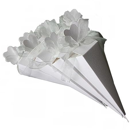 Healeved 50stücke Hochzeit Süßigkeitenboxen Eiscreme- -form Mit Chiffonband Delikate Dreieck-verpackung Für Hochzeitsfeiern Für Schokolade Bonbons Und Kleine Leckereien