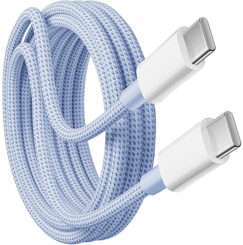 KP TECHNOLOGY 60W Fast Charger Cable for Oppo Reno12 F 5G / Oppo Reno 12 FS 5G / Oppo Reno12 5G / Oppo Reno 12 Pro 5G, Nylon Braided Charging Cable [1M] USB C to C Charger Cable (BLUE)