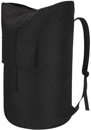 volumoon Groß Wäscherucksack mit Gepolstertem Schultergurt, Wasserdicht Hängender Wäschesack für Wohnheim, Wohnung, Reise Wäschebeutel, Faltbarer Seesack Rucksack für Reisen, Camping
