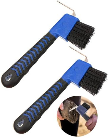 HZAOPZE 2 pcs Raschietto per zoccoli di cavalli, capre e asini, con spazzola estremamente stabile e impugnatura ergonomica, Design con trama antiscivolo