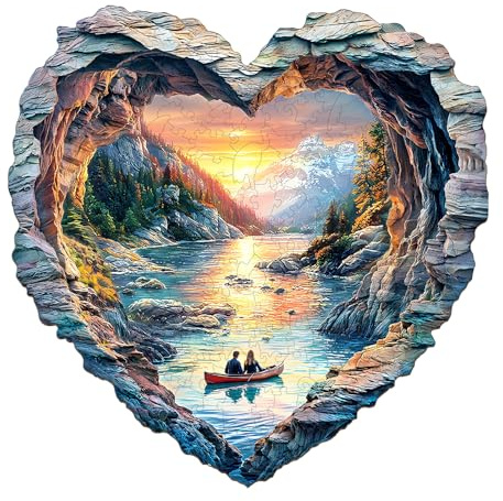 KaayeeWood Holzpuzzle Erwachsene,200 Teile 3D Vision Effekt Louise Lake Holz Puzzle,Einzigartige Wooden Puzzle Mit Box Aus Holz Geburtstagsgeschenk für Erwachsene und Kinder