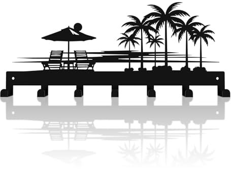 useNumber Schlüsselhalter für Wand, Sonnenuntergang und Kokosbäume, Schlüsselhaken, Wandhalterung mit 7 Haken, tropischer Stil, Wanddekoration für Haustür, Flur, Eingang, Büro