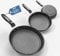 Nonstick Fry Pan Skillet Set, 26cm+28cm+30cm Cast Iron Skillet 3 Pieces Set for Cooking, Professional Frying Pans Nonstick with Stay Cool Handle, PFAS-Free, Dishwasher Safe (BV8)