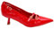 Malu Shoes Decollete' Donna in Vernice Lucida Rossa con Tacco Kitten 3 cm e Cinturini Incrociati sul Dorso Piede Ganci Oro (39 EU)