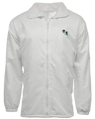 Fashion Force Men's Waterproof Lawn Bowls Jacket – White Mesh-Lined Windproof Coat with Detachable Hood, Zip Pockets & Elasticated Cuffs (UK, Alpha, M, Regular, Regular, White)