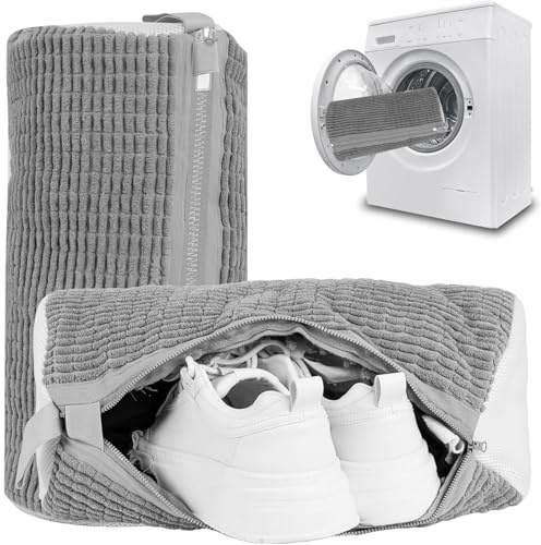 Schuhwaschbeutel Waschmaschine – 2 Stück – Waschbeutel Schuhe – Wäschesack Sneaker – Schuhbeutel Waschmaschine –grau