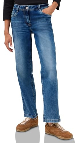 CECIL Damen 3716199 Wide Leg Jeans, mid Blue Used wash, 31