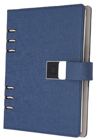 Fockety Leather Notebook with Fingerprint Lock, Real Time Sync Digital Notebook with Smart Pen, 80 Sheets 6 Rings Binders, Smart Writing Set for Students, Designer, Business Man