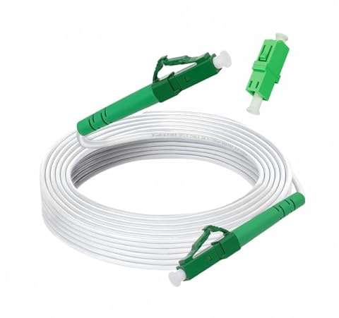 MiusKiw Glasfaserkabel LC/APC auf LC/APC für Telekom, Deutsche Glasfaser, Vodafone, 1&1, M-net,FRITZ! etc. Glasfaser Verlängerungskabel mit einem kostenlosen Adapter, Glasfaserkabel verlängerung (1m)