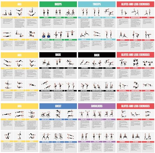 Auroscent Complete Body Workout Exercise Guide Chart, Home Exercises with Step-by-Step Instructions