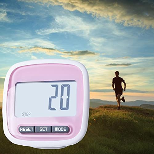 Haofy Professional 3D Pedometer for Accurate Daily Tracking with Clamp/Holder, Ideal for Athletes and Professionals (Pink)
