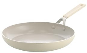 KitchenAid Aluminium Bratpfanne 28 Cm, Keramik-Antihaftbeschichtung Ohne PFAS, Induktion, Backofenfest Bis 160 °C, Creme