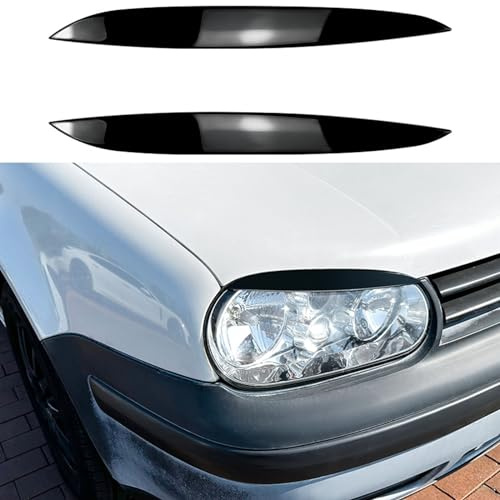 ZXLZHGS Autoscheinwerfer Augenbrauen, Kompatibel mit VW Golf 4 Golf4 MK4 1997-2002, Augenbrauen Abdeckung Zubehör Dekoration Scheinwerfer Augenbrauen,Black