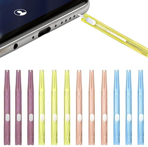 Foonary 12 Stück USB C Reinigungsset Handy Reinigungsset, Ladebuchse Reiniger, Mehrzweck Ladebuchse Reiniger Kit für Smartphone Lautsprecher Mikrofon ind Kopfhörer