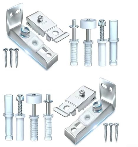 2 Pack Bifold Door Hardware Kit For Closet Wardrobe Sliding Track Repair With Stainless Steel Guide Wheels And Nylon Rollers Silver White Color Set