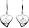 Dew Women's Sterling Silver Heritage Mackintosh Open Rose Heart Drop Earrings