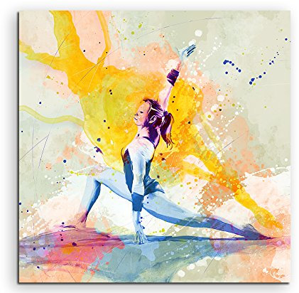 Turnen X 60x60cm Wandbild SPORTBILD Aquarell Art tolle Farben von Paul Sinus