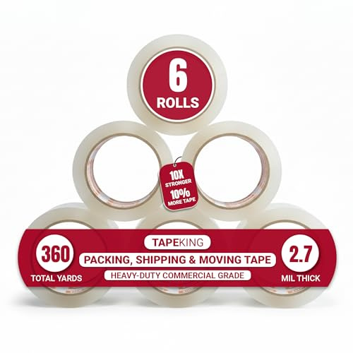 Rotolo di nastro King trasparente nastro adesivo 54,9 m per più forte e più spessa 2.7 mil, heavy duty adesivo industriale Depot nastri 6 Rolls/2.7 Mil Thick