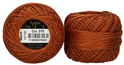 Anchor 4591008-00370 Stickgarne, 100% Baumwolle, krokant, Stärke 8, 82m, 16 Gramm