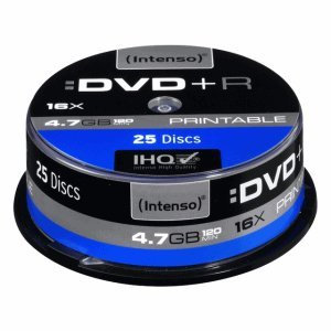 DVD-Rohlinge DVD+R 4,7GB/16x bedruckbar auf Spindel VE=25 Stück
