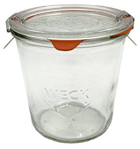 WECK - Tarro Weck de 580 ml con tapa de 100 mm, incluye juntas y clips