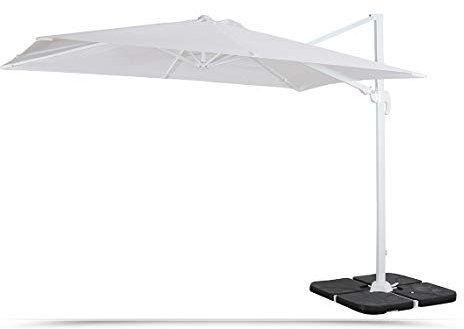 Azard Ombrellone Giardino 3x3 decentrato in Alluminio Professionale Tubolare Bianco