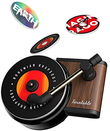 Auto Air Vent Duft Diffusor, Retro Plattenspieler Aromatherapie Diffusor Luftauslass Parfüm Aroma Clip Lufterfrischer Halter Behälter mit 3 Aromatherapie Tabletten austauschbar