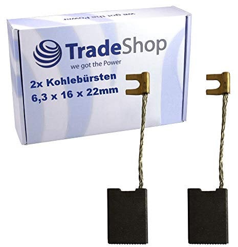 2x Kohlebürsten Motorkohlen Kohlen 6,3x16x22mm für Bosch PWS 1800 K, PWS 1800, PWS 1600, HV 71, HV 78, HV 79, HV 81, GOF 1600, GOF 1600 A Oberfräsen, Husqvarna K3000 WET