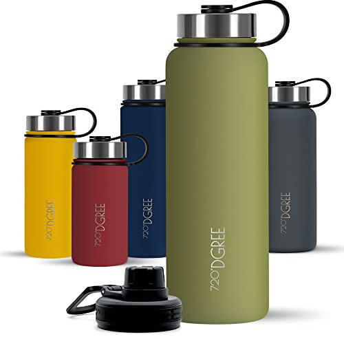 720°DGREE Bouteille Isotherme noLimit – 950ml | Gourde en acier inoxydable d'eau, thé, café, jus, boisson chaud ou froid | Premium de Isolée sous vide + GRATIS Sport Couvercle