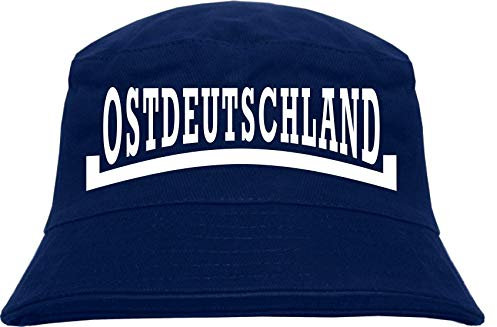 sostex Ostdeutschland Linie Fischerhut - Dunkelblau - Altdeutsch - Bedruckt - Bucket Hat Anglerhut Hut L/XL Dunkelblau