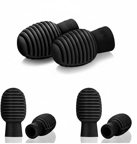 Frienda 4 Stück Drum Mute Schalldämpferspitzen, Silikon-Trommeldämpfer für leises Üben, Rauschunterdrückung, Drumstick-Kappen für Heimpraxis, Percussion-Zubehör-Stummschaltung, Ersatz (Schwarz)