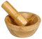 Mortero y mortero de bambú para especias, hierbas, semillas, nueces (16 cm de diámetro)