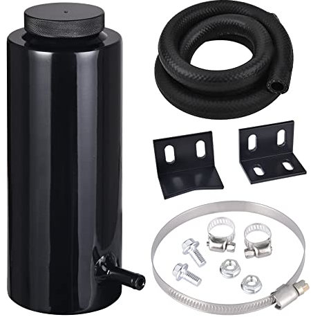 EVIL ENERGY Coolant Overflow Tank, Radiator Overflow Bottle 800ml Aluminum Universal Black