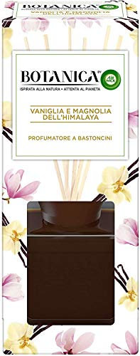 Airwick Botanica, Profumatore per Ambienti con Diffusore a Bastoncini, Fragranza Vaniglia e Magnolia dell'Himalaya, Fragranza Naturale, Confezione da 80 ml