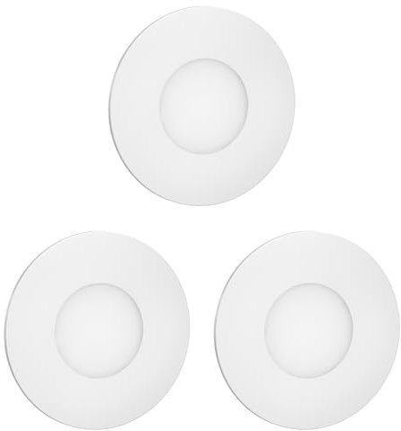 ledscom.de 3 Stück LED Treppenlicht/Wandeinbauleuchte FEX für innen und außen, rund, 85mm Ø, warmweiß