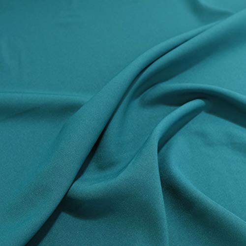 TOLKO 1m Modestoff | Dekostoff universal Stoffe zum Nähen Meterware Dekorieren | Blickdicht knitterarm 150cm breit Petrol Bekleidungsstoffe Dekostoffe Vorhangstoffe Nähstoffe Patchwork Deko