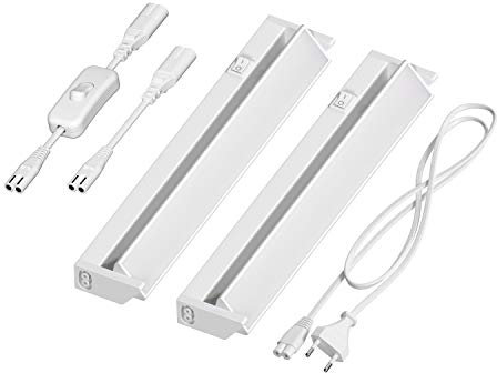 ledscom.de LED Unterbau-Leuchte LIWO 35cm, schwenkbar, mit Schalter, 9,388W, je 476lm, warmweiß, 2er Set
