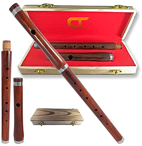 Traditional IrishBB Wooden Flute with Hard Wood Case, Rosewood, Two Parts, 15 Size