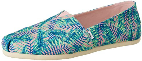 TOMS Femme Alpargata Print Mocassin Plat, Palme Rose, 35.5 EU