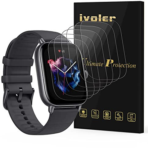 ivoler 6 Piezas Protector de Pantalla para Amazfit GTS 4 / Amazfit GTS 3, [Cobertura Completa] [líquida Instalar] [No Burbujas] HD Transparente TPU Suave láminas Protectora