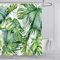 OCEUMACO Duschvorhang 120x180 Grün Monstera Blätter Shower Curtains Textil Antischimmel Dschungel Pflanzen Palmenblätter Motiv Duschvorhänge Badewanne Stoff aus Polyester Waschbar Vorhang