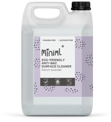 Miniml Eco Antibacterial Spray Surface Cleaner 5L Refill - French Lavender Scented Multi Purpose Anti-Bac Disinfectant Cleaning Product - Natural Plant Based Vegan Formula & Cruelty Free