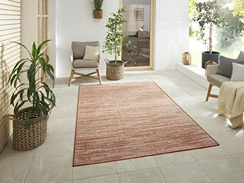 Elle Decoration Indoor and Outdoor Mèlange Flat Weave Reversible Rug Modern Design Mottled Robust Easy Care Waterproof Balcony Patio Garden Living Room Office Bedroom Cayenne 240 x 340 cm