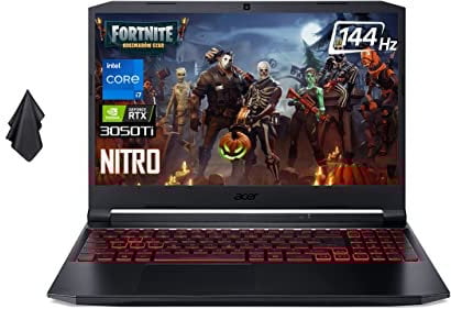 Acer Nitro 5 15.6 FHD 144Hz Gaming Notebook, Intel Core i7-11800H Processor, NVIDIA GeForce RTX 3050 Ti, 4 Ports, Killer Wi-Fi, Backlit Keyboard, HDMI, Webcam, Win 11 Home (64GB RAM | 2TB SSD)